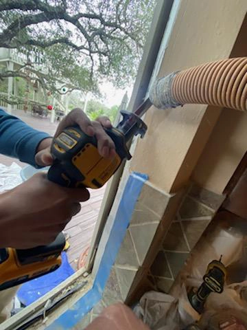 Window installation detail in a Houston home