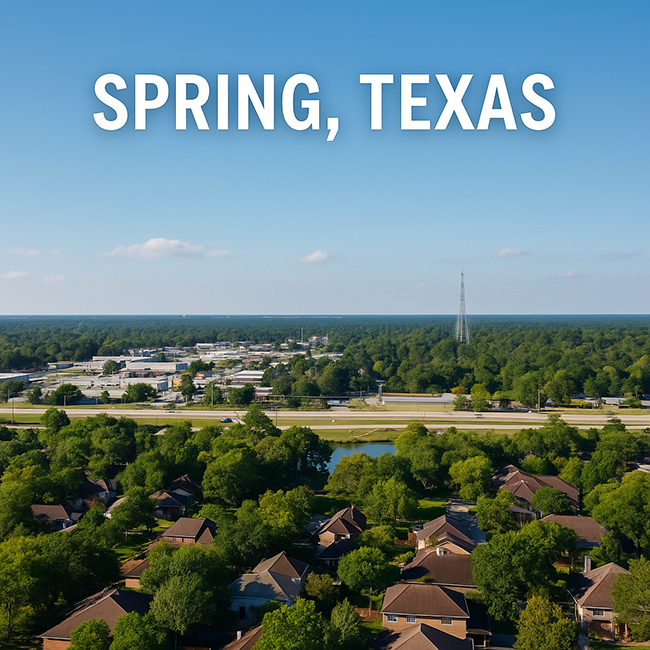Neighborhood view representing window replacement services in Spring, TX by Mr. Windows Houston.